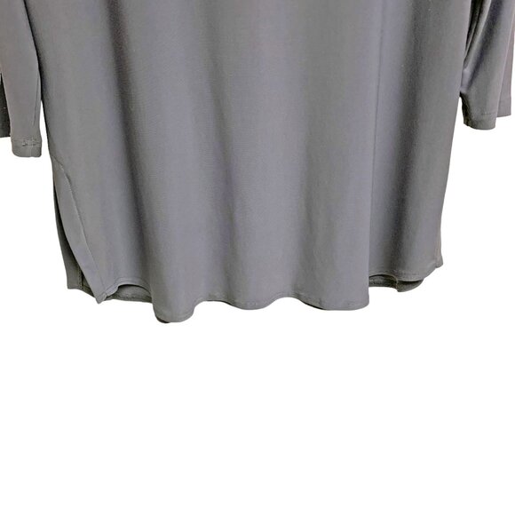 Sympli Graphite Go to Classic 3/4 Sleeve Vented Relaxed Tunic Top - Picture 4 of 10